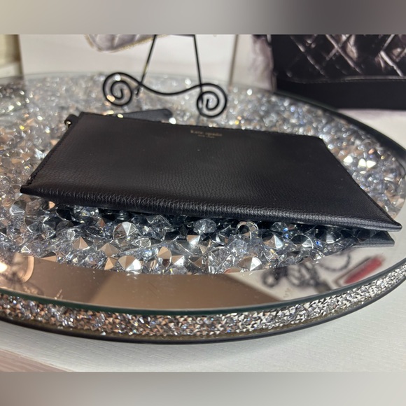 kate spade black leather wristlet pouch - Picture 7 of 10